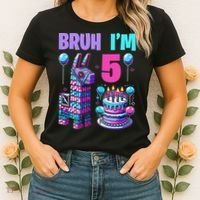 5th Birthday Party Llama Pinata Girl Bruh Im 5 Women's T-Shirt thumb 2