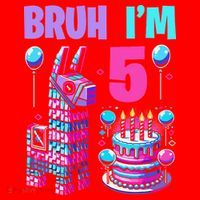 5th Birthday Party Llama Pinata Girl Bruh Im 5 Santa Hat thumb 1