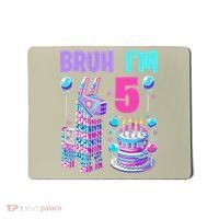 5th Birthday Party Llama Pinata Girl Bruh Im 5 Mousepad thumb 0