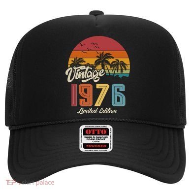 50th Birthday Retro Vintage 1976 Tropical Palm Trees Hat