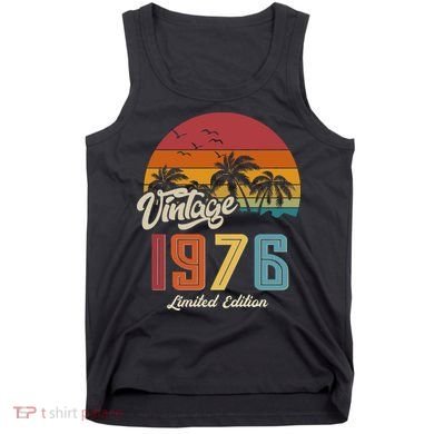 50th Birthday Retro Vintage 1976 Tropical Palm Trees Tank Top