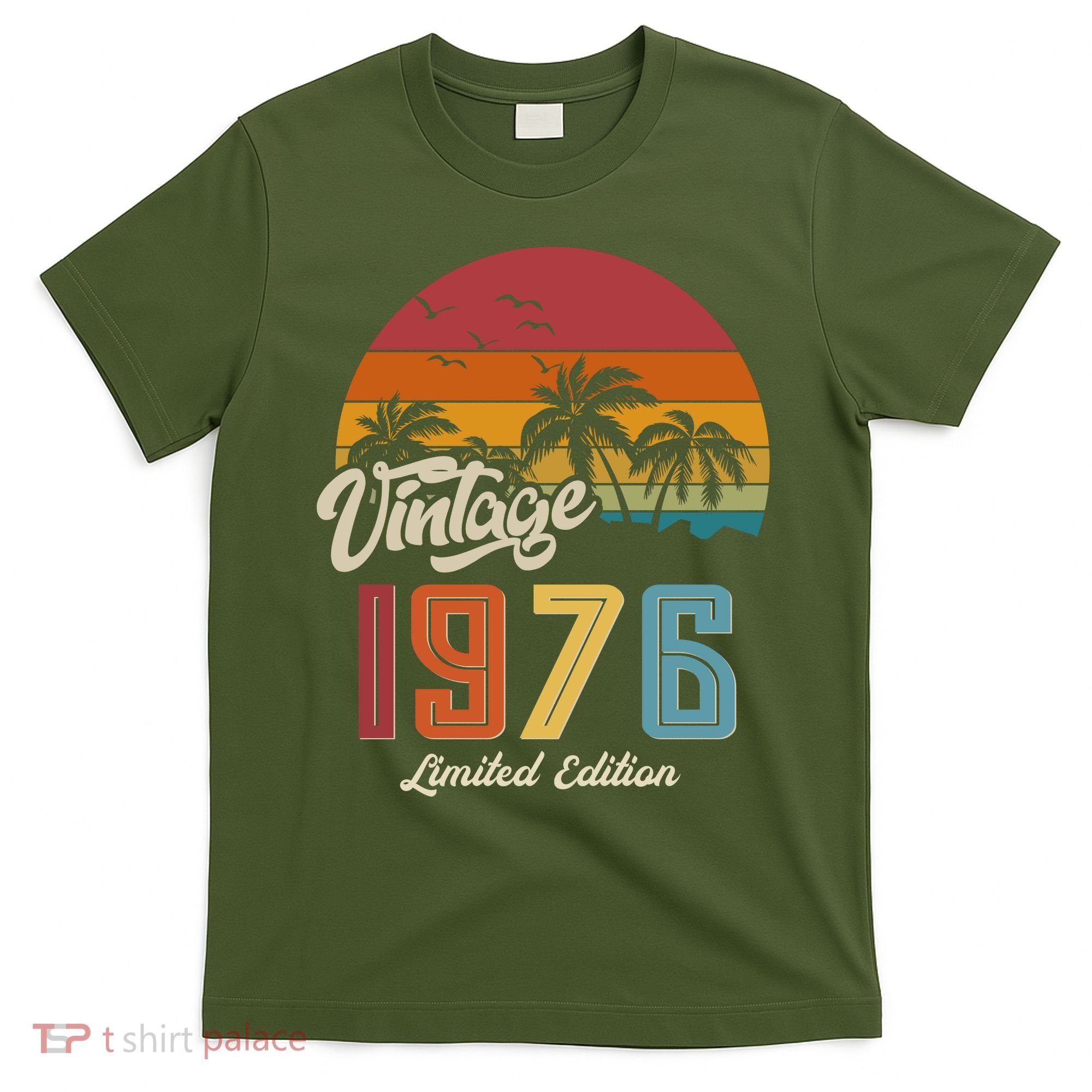 50th Birthday Retro Vintage 1976 Tropical Palm Trees T-Shirt