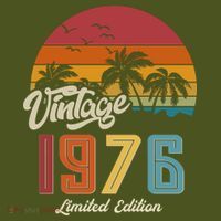 50th Birthday Retro Vintage 1976 Tropical Palm Trees T-Shirt thumb 7