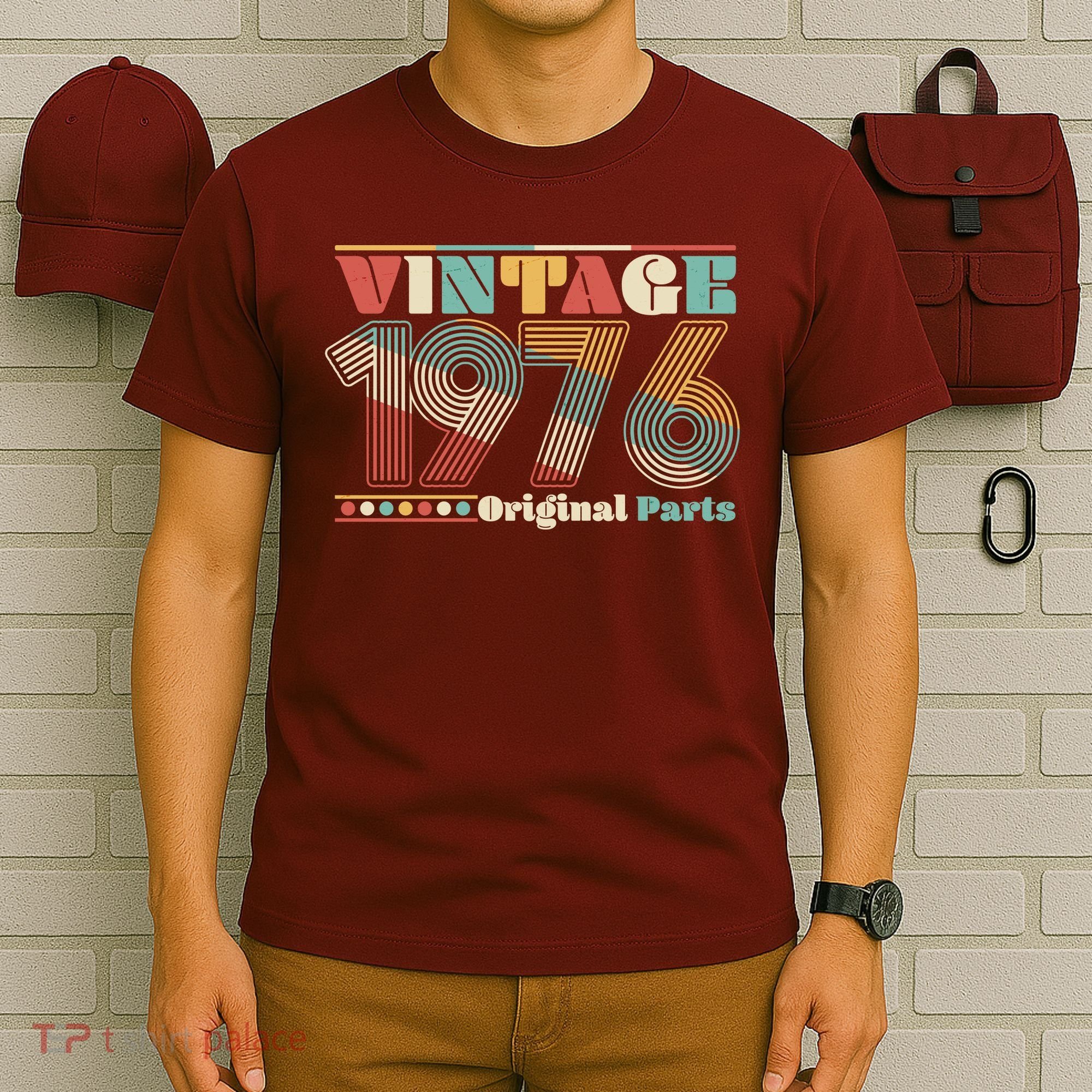 50th Birthday Retro Style Vintage 1976 Original Parts T-Shirt