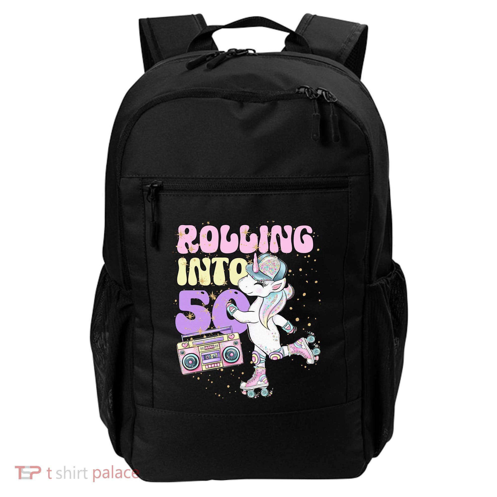 50th Birthday Roller Skate Party Unicorn Retro 90s Skating Backpack