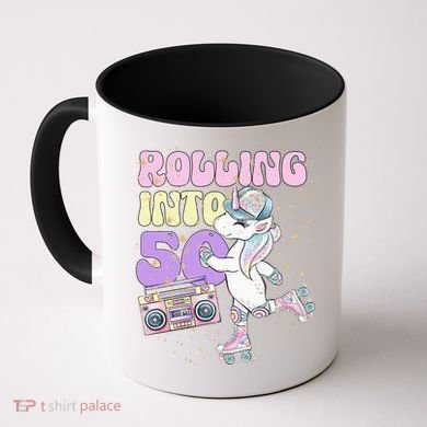 50th Birthday Roller Skate Party Unicorn Retro 90s Skating Coffee Mug