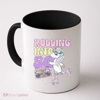 50th Birthday Roller Skate Party Unicorn Retro 90s Skating Coffee Mug thumb 0