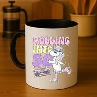 50th Birthday Roller Skate Party Unicorn Retro 90s Skating Coffee Mug thumb 4