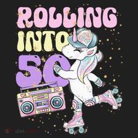 50th Birthday Roller Skate Party Unicorn Retro 90s Skating 40oz Vacuum Insulated Stainless Steel Travel Tumbler thumb 4