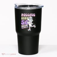 50th Birthday Roller Skate Party Unicorn Retro 90s Skating Tumbler thumb 0