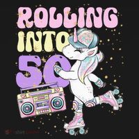 50th Birthday Roller Skate Party Unicorn Retro 90s Skating PosiCharge Competitor Tank thumb 2