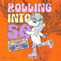 50th Birthday Roller Skate Party Unicorn Retro 90s Skating Kati Licensed 12" Camo Cuffed Beanie thumb 2