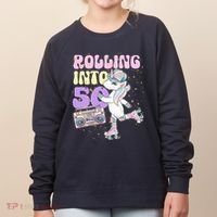 50th Birthday Roller Skate Party Unicorn Retro 90s Skating Women's Sweatshirt thumb 0