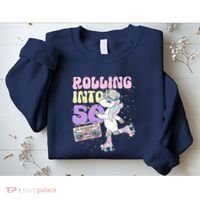 50th Birthday Roller Skate Party Unicorn Retro 90s Skating Sweatshirt thumb 2