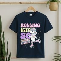 50th Birthday Roller Skate Party Unicorn Retro 90s Skating T-Shirt thumb 2