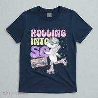 50th Birthday Roller Skate Party Unicorn Retro 90s Skating T-Shirt thumb 5