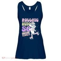 50th Birthday Roller Skate Party Unicorn Retro 90s Skating Ladies Essential Flowy Tank thumb 0