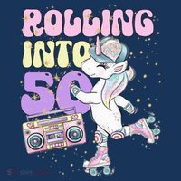 50th Birthday Roller Skate Party Unicorn Retro 90s Skating Women's Hoodie thumb 2