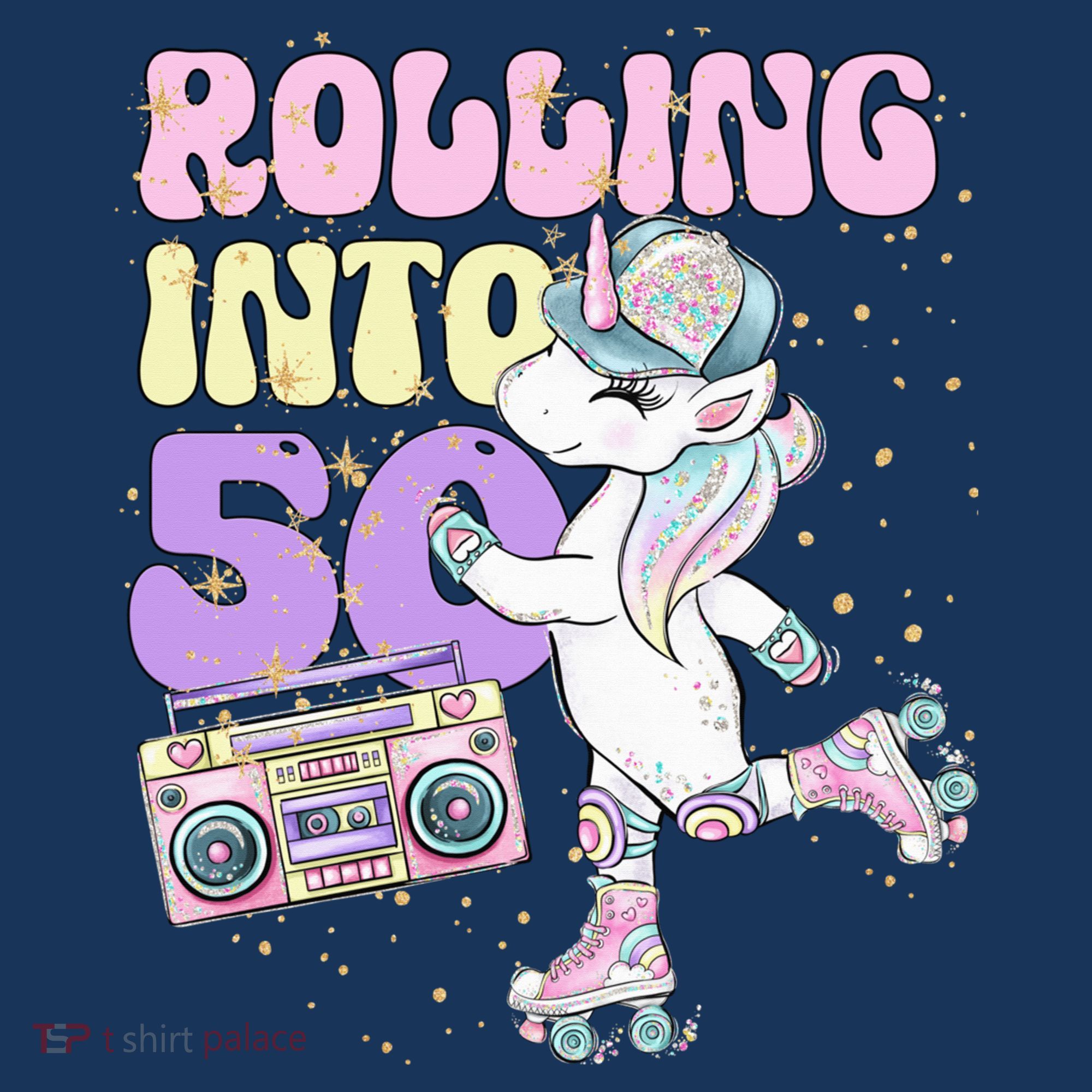 50th Birthday Roller Skate Party Unicorn Retro 90s Skating Women's Hoodie