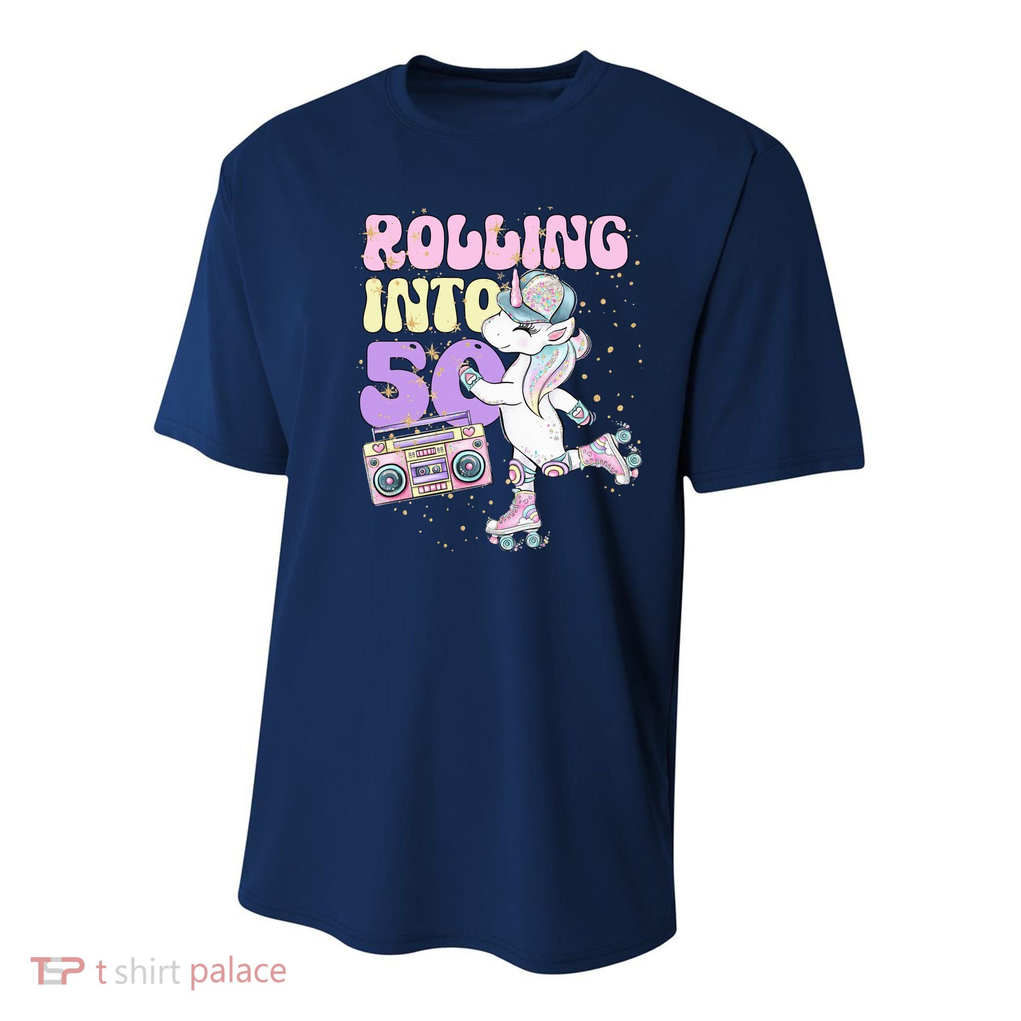 50th Birthday Roller Skate Party Unicorn Retro 90s Skating Youth Performance Sprint T-Shirt