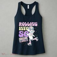 50th Birthday Roller Skate Party Unicorn Retro 90s Skating Women's Tank Top thumb 3