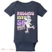 50th Birthday Roller Skate Party Unicorn Retro 90s Skating Baby Bodysuit thumb 0