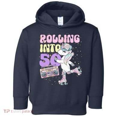 50th Birthday Roller Skate Party Unicorn Retro 90s Skating Toddler Hoodie