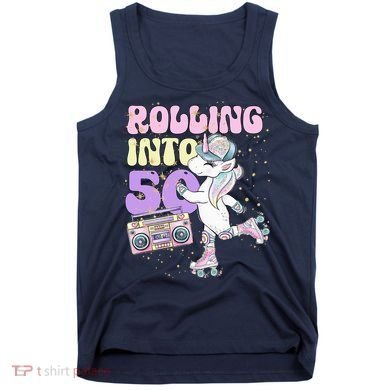 50th Birthday Roller Skate Party Unicorn Retro 90s Skating Tank Top