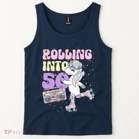 50th Birthday Roller Skate Party Unicorn Retro 90s Skating Tank Top thumb 2