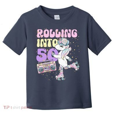 50th Birthday Roller Skate Party Unicorn Retro 90s Skating Toddler T-Shirt