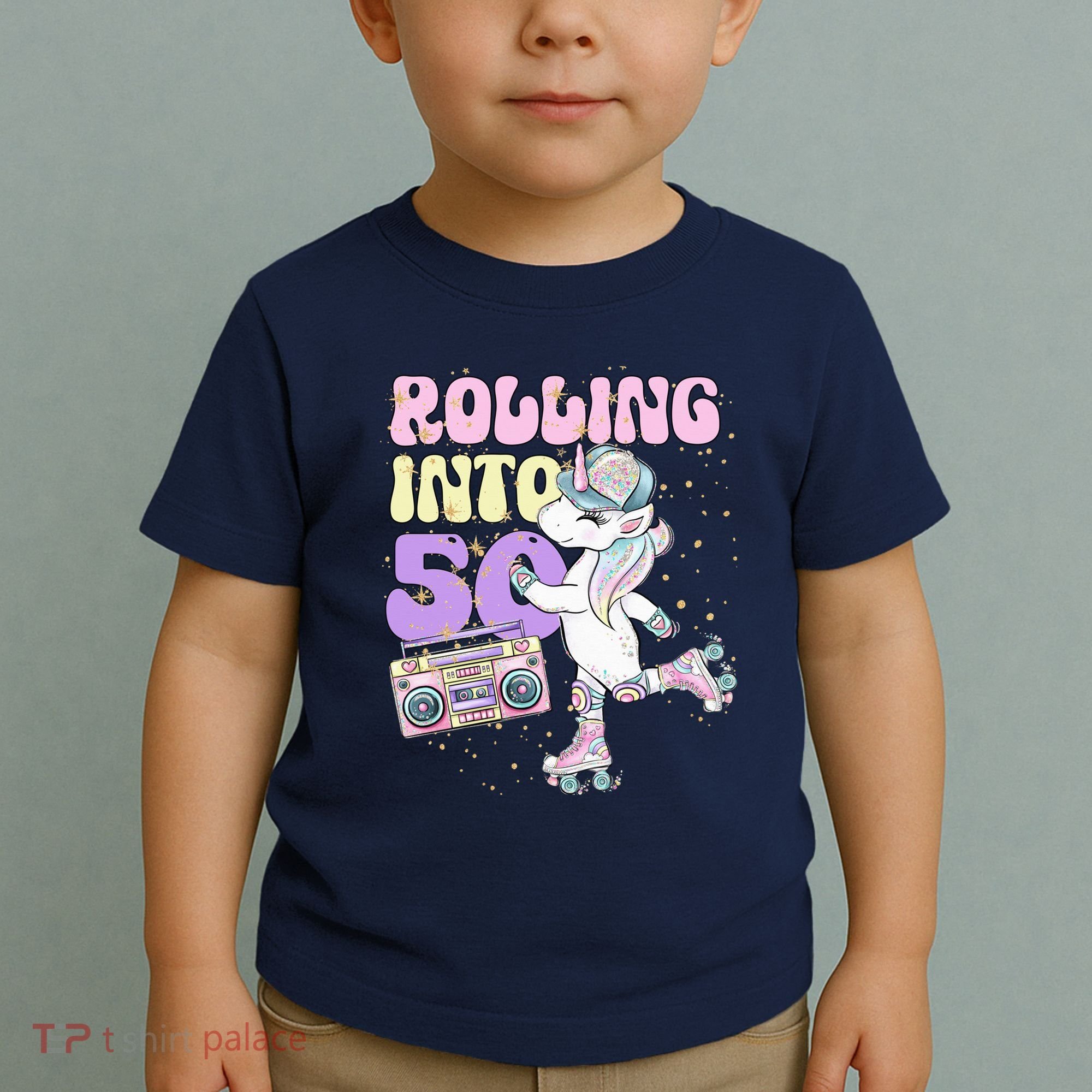 50th Birthday Roller Skate Party Unicorn Retro 90s Skating Toddler T-Shirt