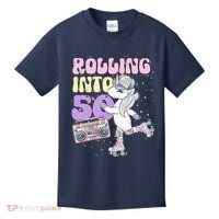 50th Birthday Roller Skate Party Unicorn Retro 90s Skating Kids T-Shirt thumb 0