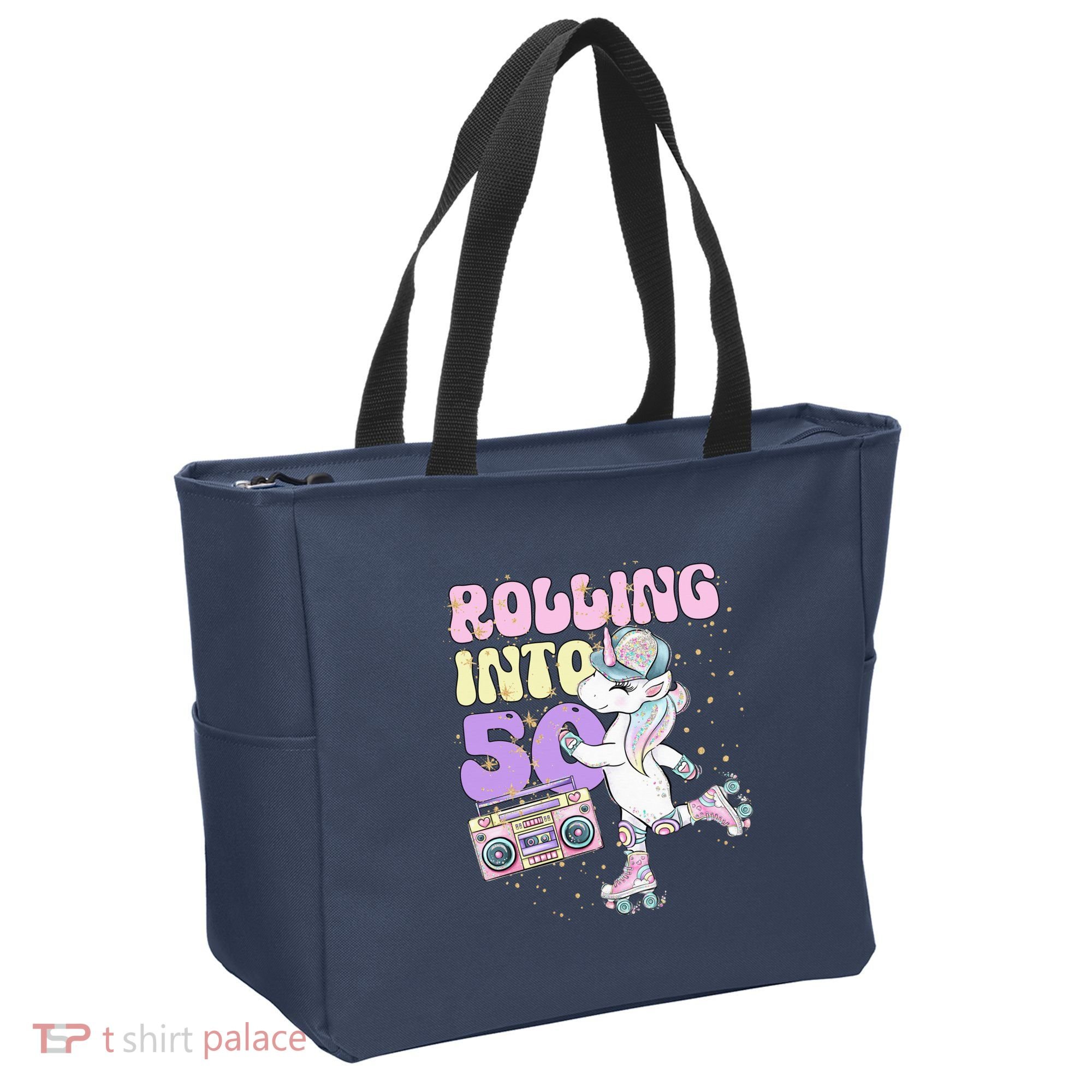 50th Birthday Roller Skate Party Unicorn Retro 90s Skating Tote Bag
