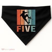 5th Birthday Retro Skateboard Skater 5 Years Old USA-Made Doggie Bandana thumb 0
