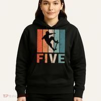 5th Birthday Retro Skateboard Skater 5 Years Old Hoodie thumb 5