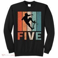 5th Birthday Retro Skateboard Skater 5 Years Old Sweatshirt thumb 0