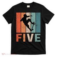 5th Birthday Retro Skateboard Skater 5 Years Old T-Shirt thumb 0
