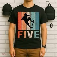 5th Birthday Retro Skateboard Skater 5 Years Old T-Shirt thumb 6