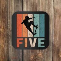 5th Birthday Retro Skateboard Skater 5 Years Old Coaster thumb 0