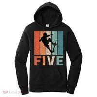 5th Birthday Retro Skateboard Skater 5 Years Old Women's Hoodie thumb 0