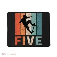 5th Birthday Retro Skateboard Skater 5 Years Old Mousepad thumb 0
