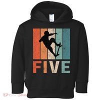 5th Birthday Retro Skateboard Skater 5 Years Old Toddler Hoodie thumb 0