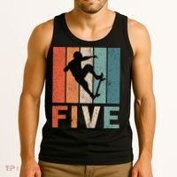 5th Birthday Retro Skateboard Skater 5 Years Old Tank Top thumb 3