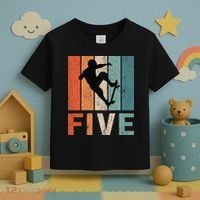 5th Birthday Retro Skateboard Skater 5 Years Old Toddler T-Shirt thumb 3