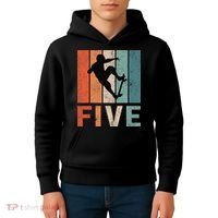 5th Birthday Retro Skateboard Skater 5 Years Old Kids Hoodie thumb 4