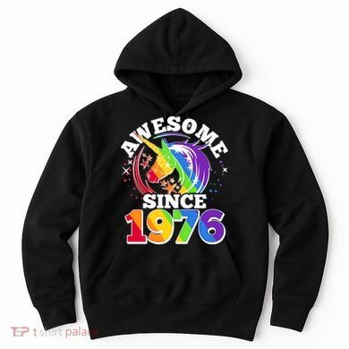 50th Birthday Rainbow Unicorn Awesome Since 1976 Hoodie