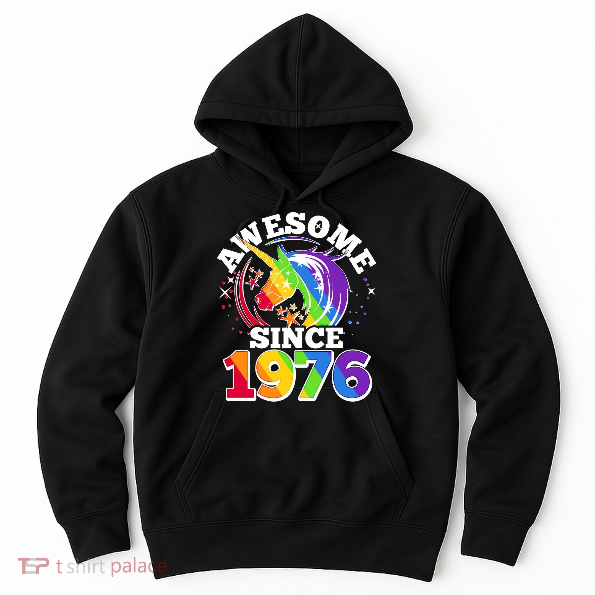 50th Birthday Rainbow Unicorn Awesome Since 1976 Hoodie