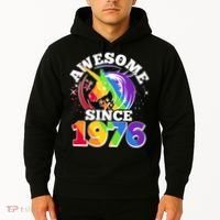 50th Birthday Rainbow Unicorn Awesome Since 1976 Hoodie thumb 2