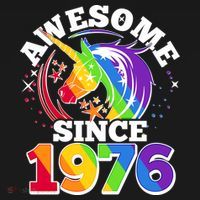50th Birthday Rainbow Unicorn Awesome Since 1976 Apron thumb 3