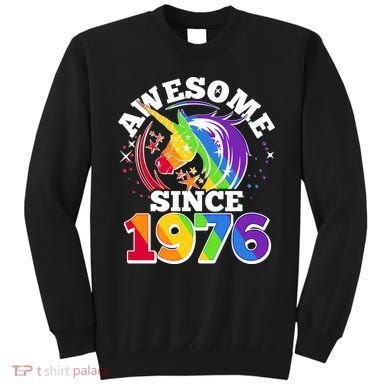 50th Birthday Rainbow Unicorn Awesome Since 1976 Sweatshirt